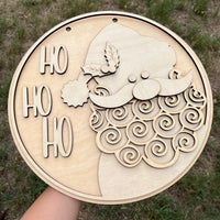 Ho Ho Ho Santa Round Door Hanger