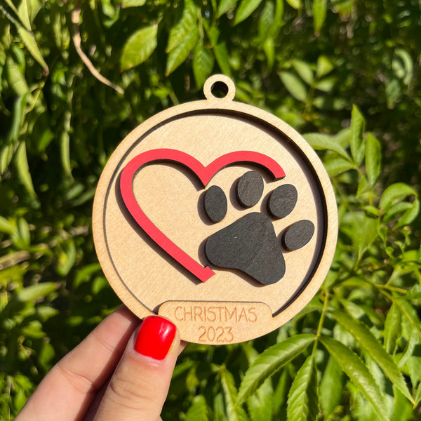 Heart Dog Ornament