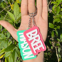 Mint and Pink Block Acrylic Keychain