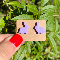 Lavender Easter Bunny Stud Earrings