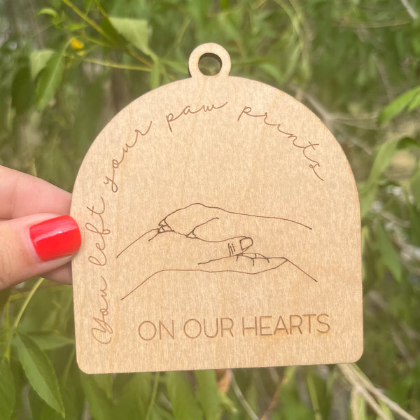 You Left Your Paw Prints on Our Hearts Pet Memorial Christmas Ornament