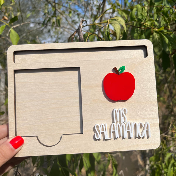 Teacher Apple Personalized Sticky Note Holder