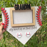 My Heart Is On That Field Photo Frame Baseball Sign