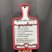 Recipe For A Special Grandma Faux Cutting Board