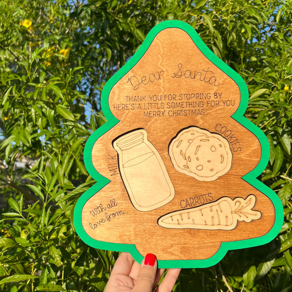 Santa Cookie Christmas Tree Tray