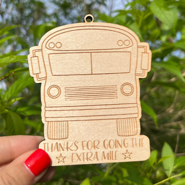 Thanks For Going The Extra Mile School Bus Driver Car Charm