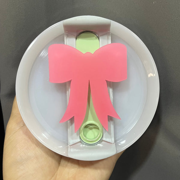 Matte Melon Acrylic Bow Tumbler Topper