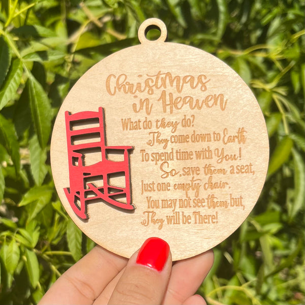 Christmas In Heaven Rocking Chair Ornament