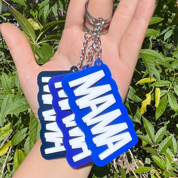 Blue, Navy, and Royal Blue Block Acrylic Keychain