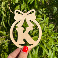 Letter Bow Ornament