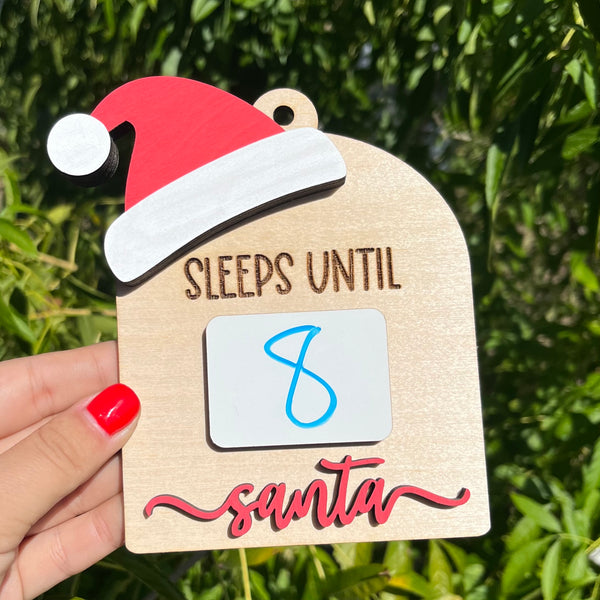 Sleeps Until Santa Christmas Ornament