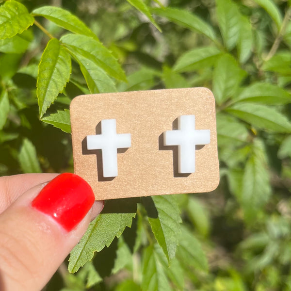 Easter Cross Stud Earrings