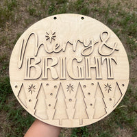 Merry & Bright Round Door Hanger