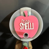 Pink Teacher Apple Tumbler Topper