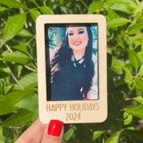 Happy Holidays 2024 Picture Frame Magnet or Car Visor