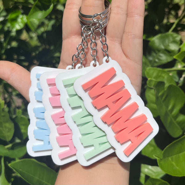 Pastel and White Acrylic Keychain