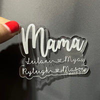 Mama with Heart Clear Acrylic Keychain