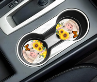 Pig And Sunflowers Car Coasters