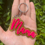 Gold Glitter Name Keychain