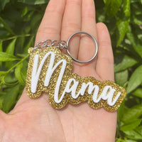 Gold Glitter Name Keychain