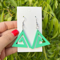 Boho Turquoise Triangle Dangle Earrings