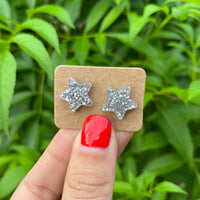 RTS Red White and Blue Star Stud Earrings