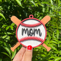 Mom Baseball Car Charm