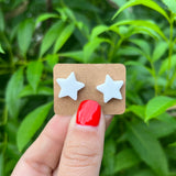 RTS Red White and Blue Star Stud Earrings