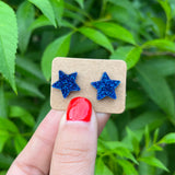 RTS Red White and Blue Star Stud Earrings