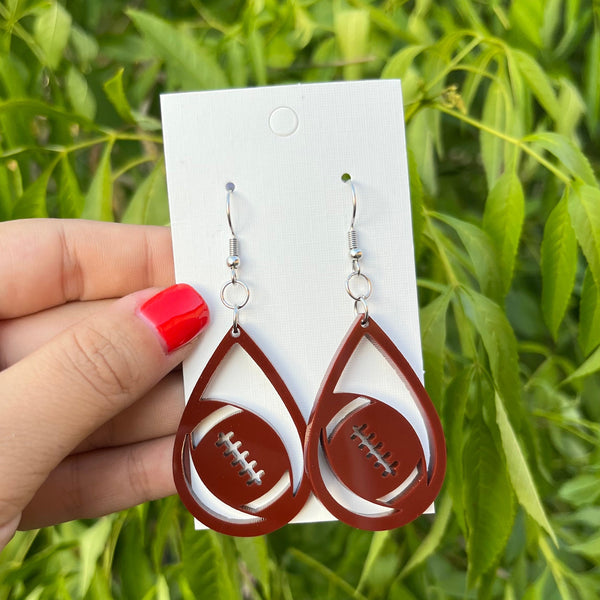 Football Oval Dangle Earrings