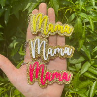 Gold Glitter Name Keychain