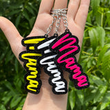 Black Glitter Name Keychain