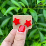 RTS Red White and Blue Star Stud Earrings