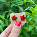 RTS Red White and Blue Star Stud Earrings