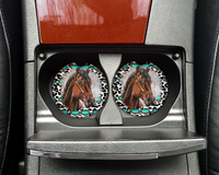 Horse Turquoise Car Coasters