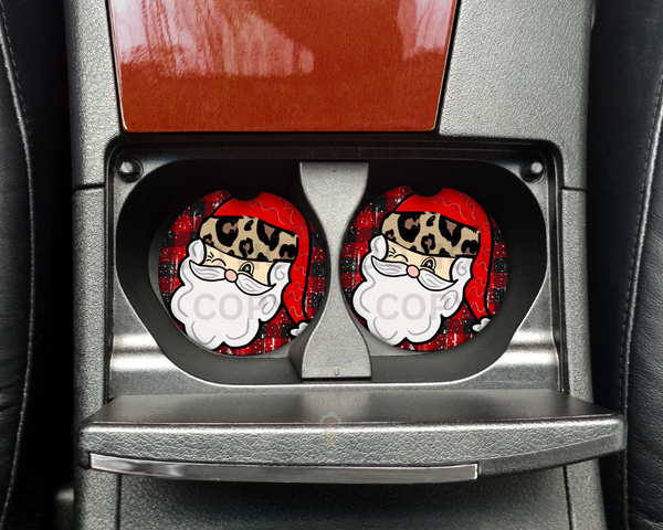 Santa Leopard Car Coasters