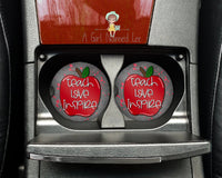 Teach Love Inspire Apple Car Coasters