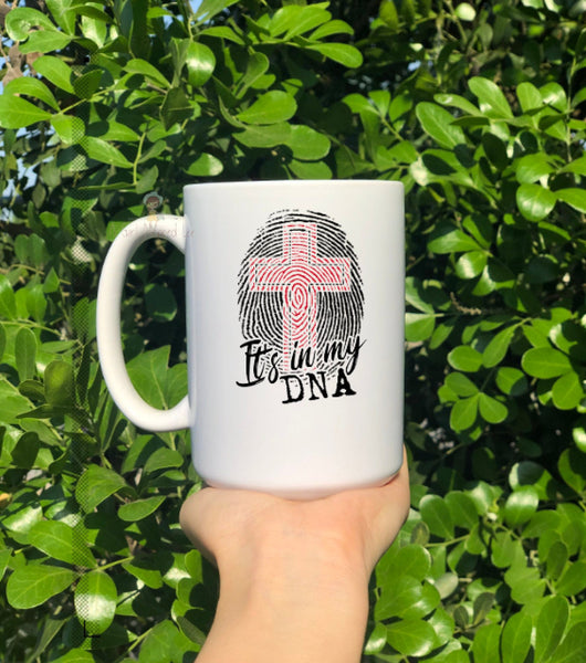 It's In My DNA Cross Fingerprint Mug