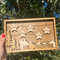 Hanging Stars Family Frame Sign