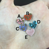 Heart Print Earring Studs