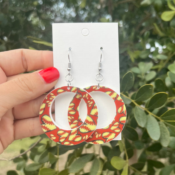 Softball Hoop Earrings