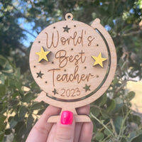 World's Best Teacher 2023 Car Charm