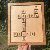 Happy First Father’s Day Tile Pieces Sign