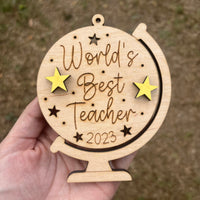 World's Best Teacher 2023 Car Charm