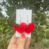 Apple Heart Dangle Earrings