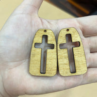 Cross Wood Earring Dangles