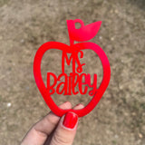 Personalized Teacher Apple Keychain